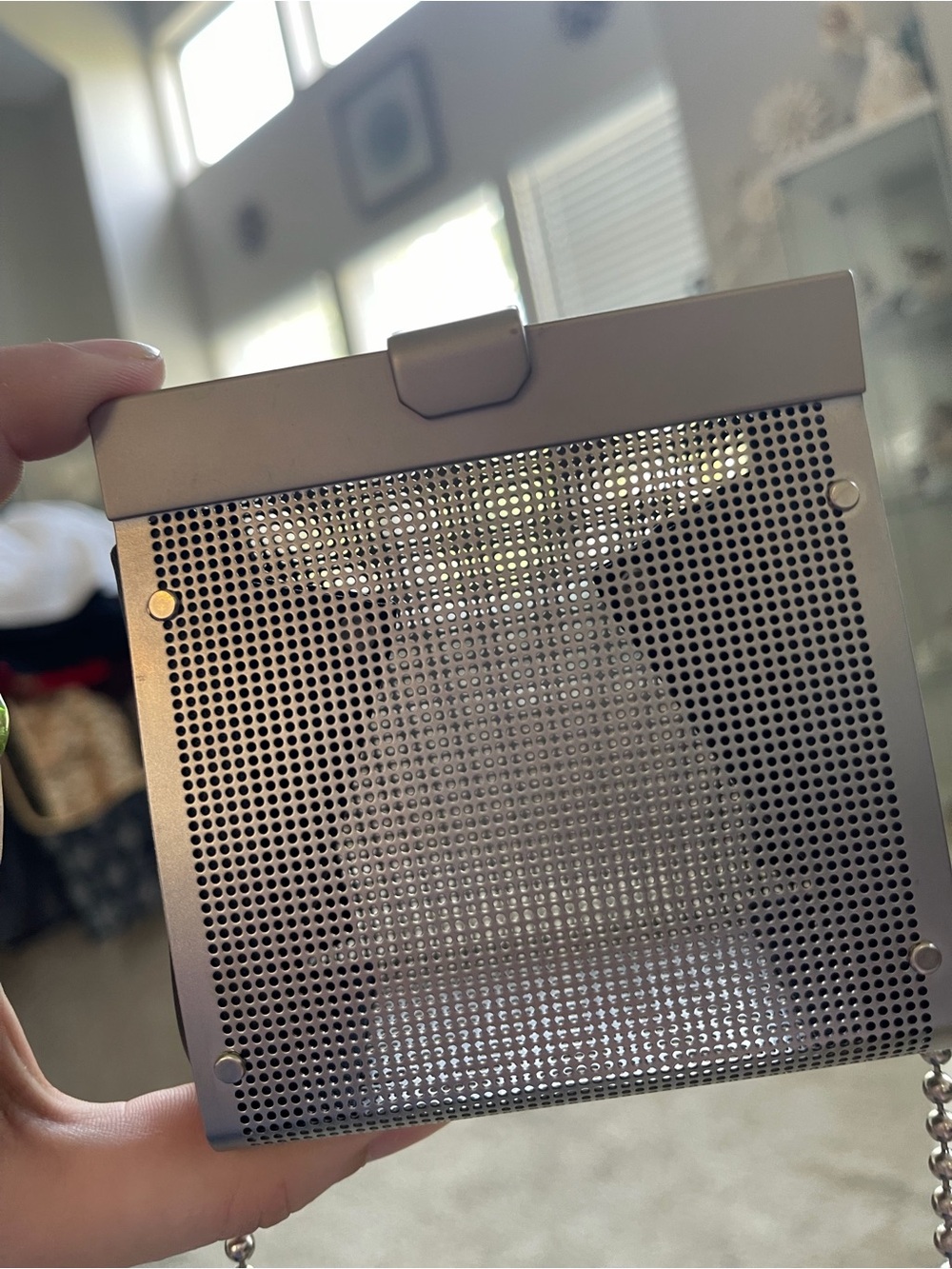 Unique, metal mesh evening bag